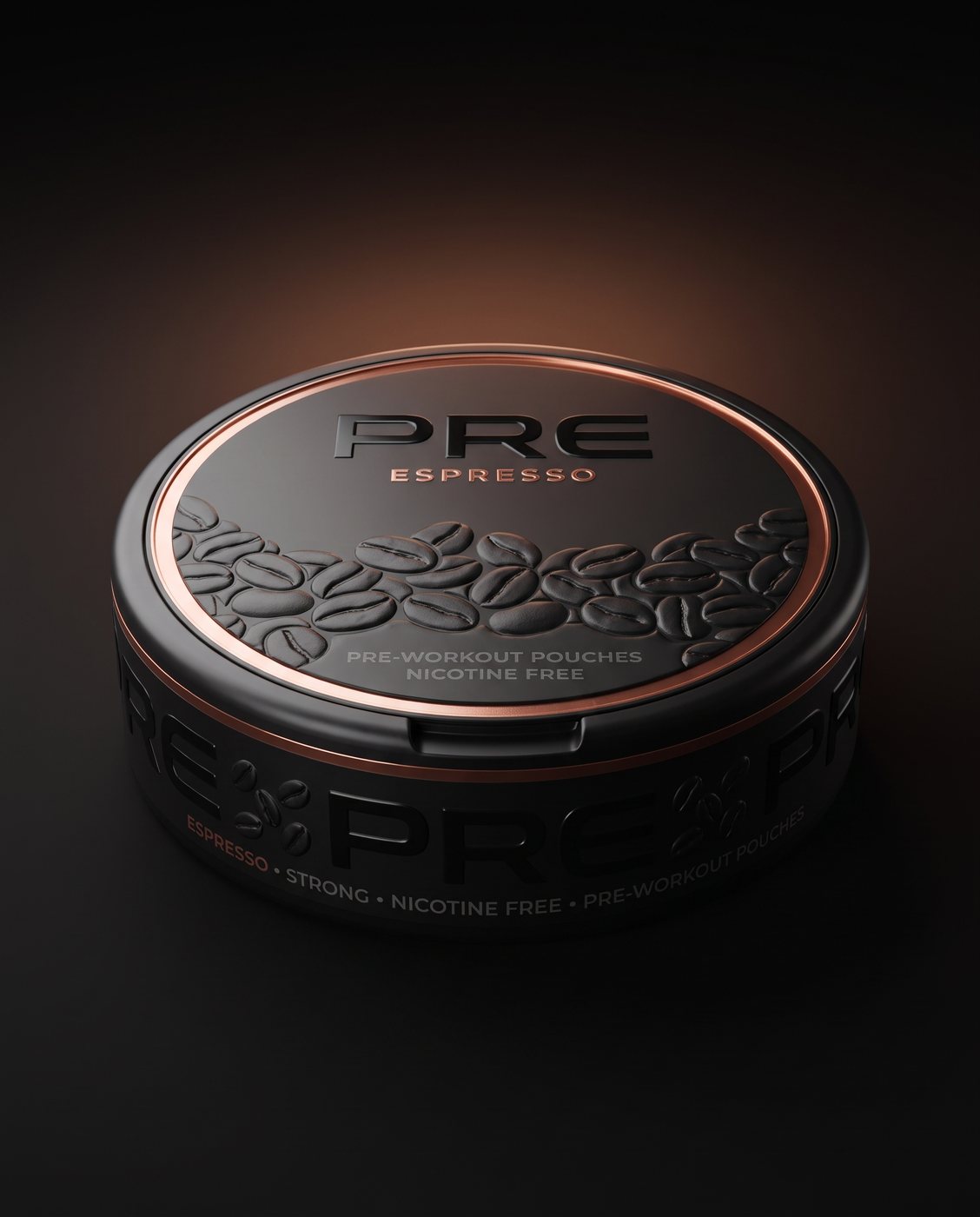 PRE Espresso tin on black